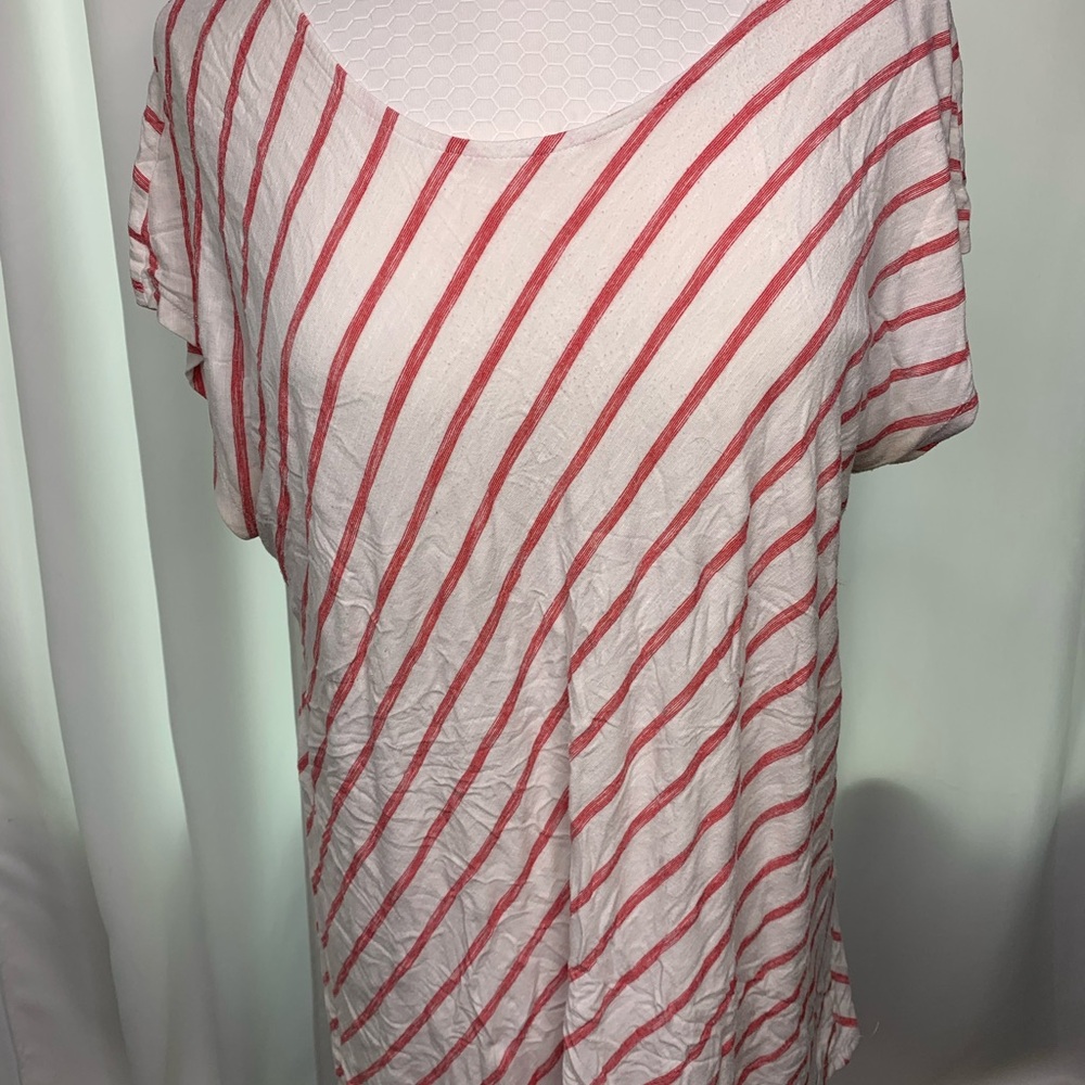 Striped Red and White Women's Top